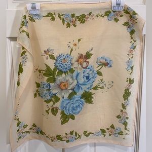 Small cotton pastel flowered scarf